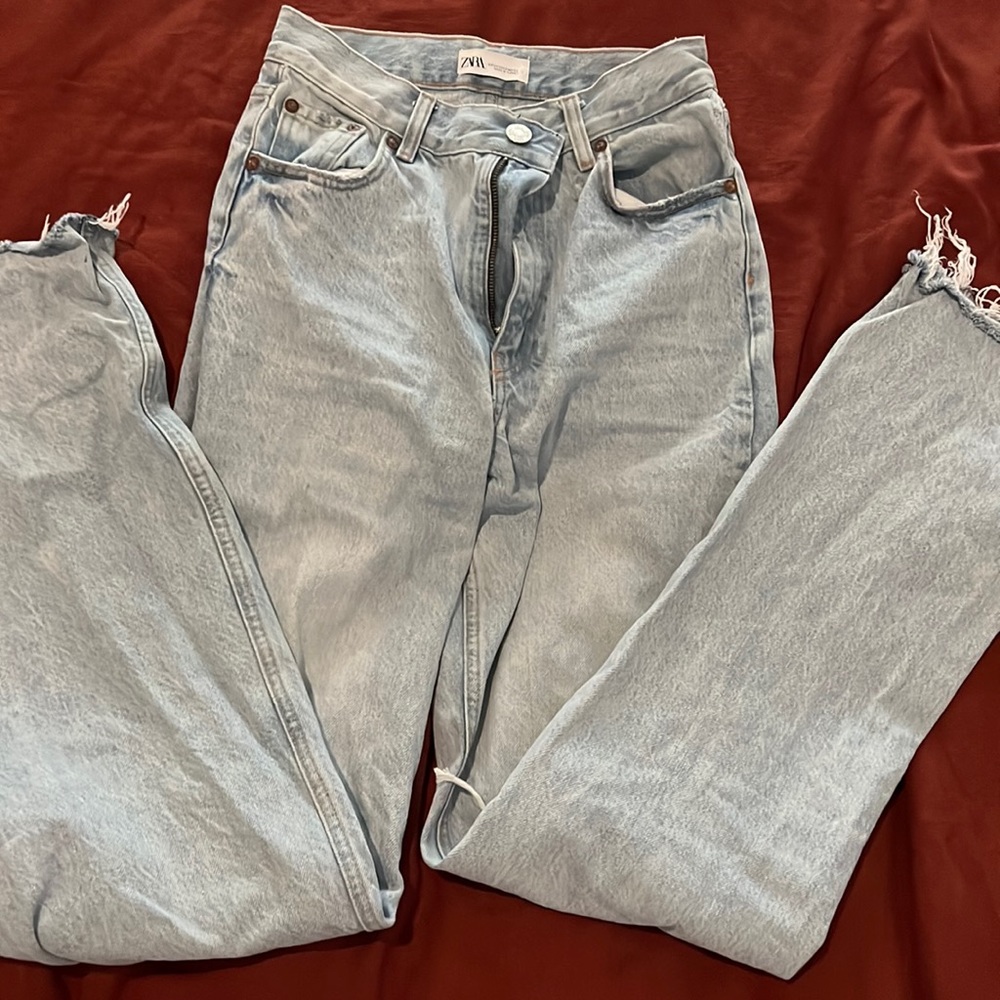 High rise “mom” flared jeans
